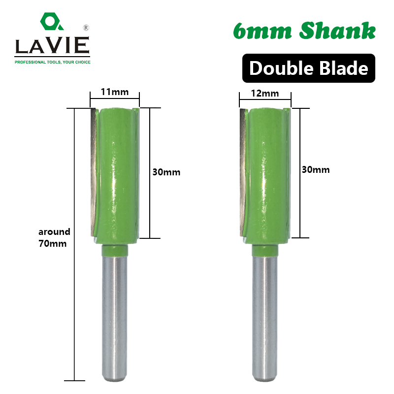 LAVIE-broca recta de carburo de tungsteno, 1 unidad, 6mm. Fresa de doble flauta simple, cortador de fresado de madera para carpinter&iacute;a MC06020