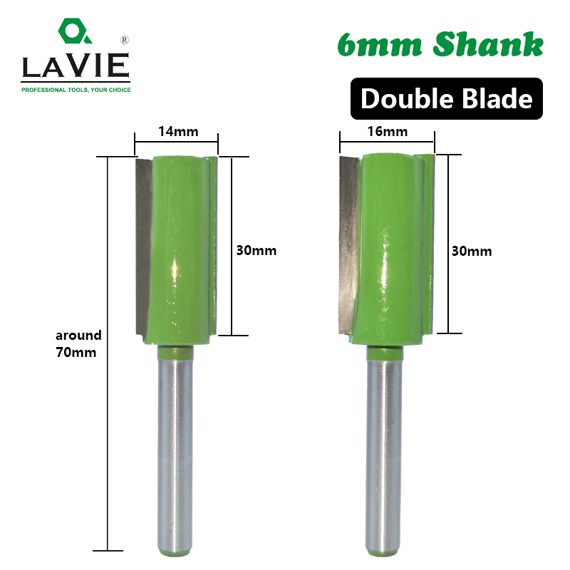 LAVIE-broca recta de carburo de tungsteno, 1 unidad, 6mm. Fresa de doble flauta simple, cortador de fresado de madera para carpinter&iacute;a MC06020