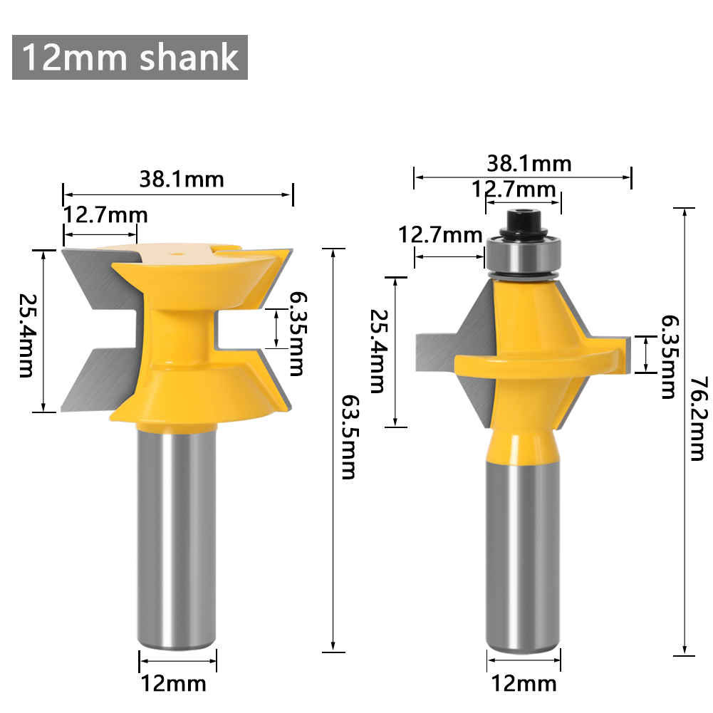 Juego de brocas de Router de v&aacute;stago de 12mm, 1/2 ", herramienta de corte con ranura para carpinter&iacute;a de 120 grados, 2 uds.