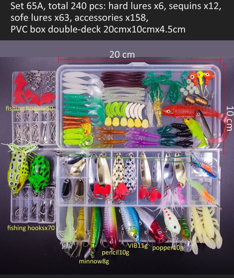 Conjunto de Señuelos de Pesca multicolores, Wobblers artificiales de colores mezclados, Kit de Señuelos de Pesca suaves, cebo de Metal de plástico, juego de aparejos de pesca Conjunto de Señuelos de Pesca multicolores, Wobblers artificiales de colores mezclados, Kit de Señuelos de Pesca suaves, cebo de Metal de plástico, juego de aparejos de pesca