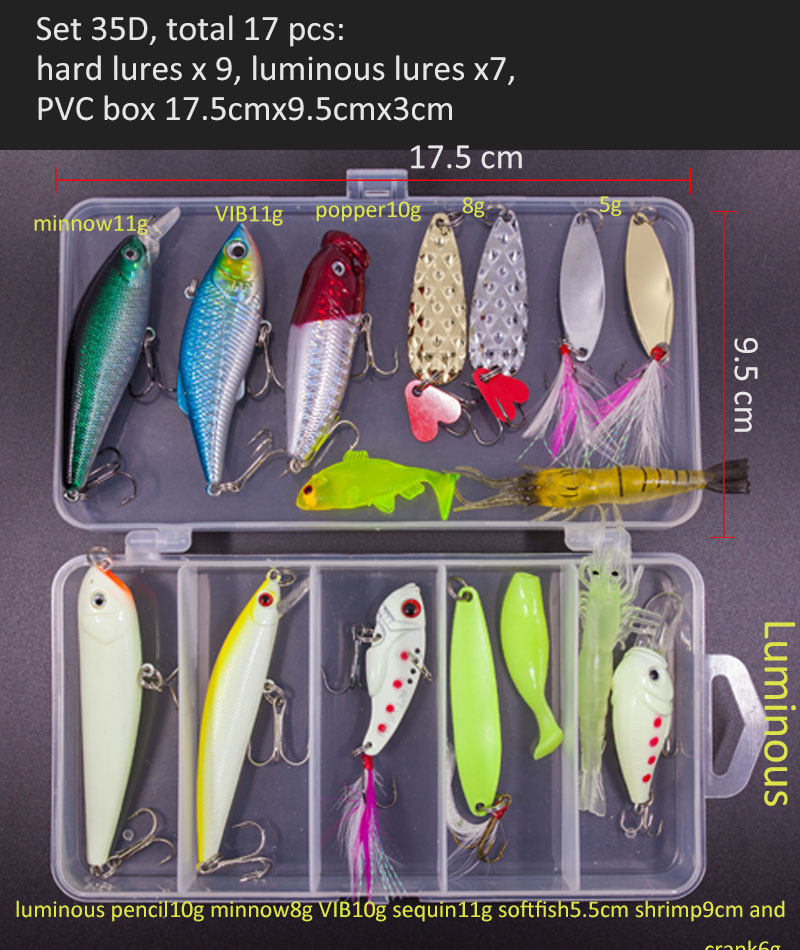 Conjunto de Señuelos de Pesca multicolores, Wobblers artificiales de colores mezclados, Kit de Señuelos de Pesca suaves, cebo de Metal de plástico, juego de aparejos de pesca Conjunto de Señuelos de Pesca multicolores, Wobblers artificiales de colores mezclados, Kit de Señuelos de Pesca suaves, cebo de Metal de plástico, juego de aparejos de pesca