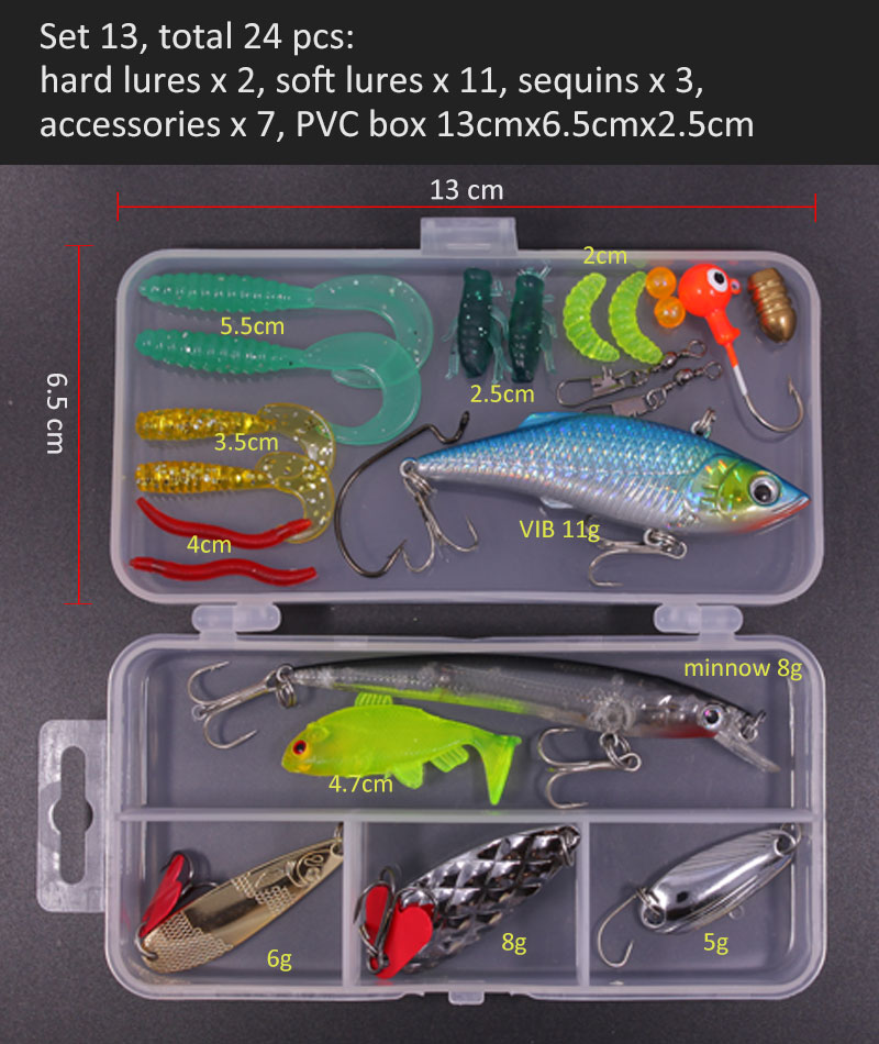 Conjunto de Señuelos de Pesca multicolores, Wobblers artificiales de colores mezclados, Kit de Señuelos de Pesca suaves, cebo de Metal de plástico, juego de aparejos de pesca Conjunto de Señuelos de Pesca multicolores, Wobblers artificiales de colores mezclados, Kit de Señuelos de Pesca suaves, cebo de Metal de plástico, juego de aparejos de pesca