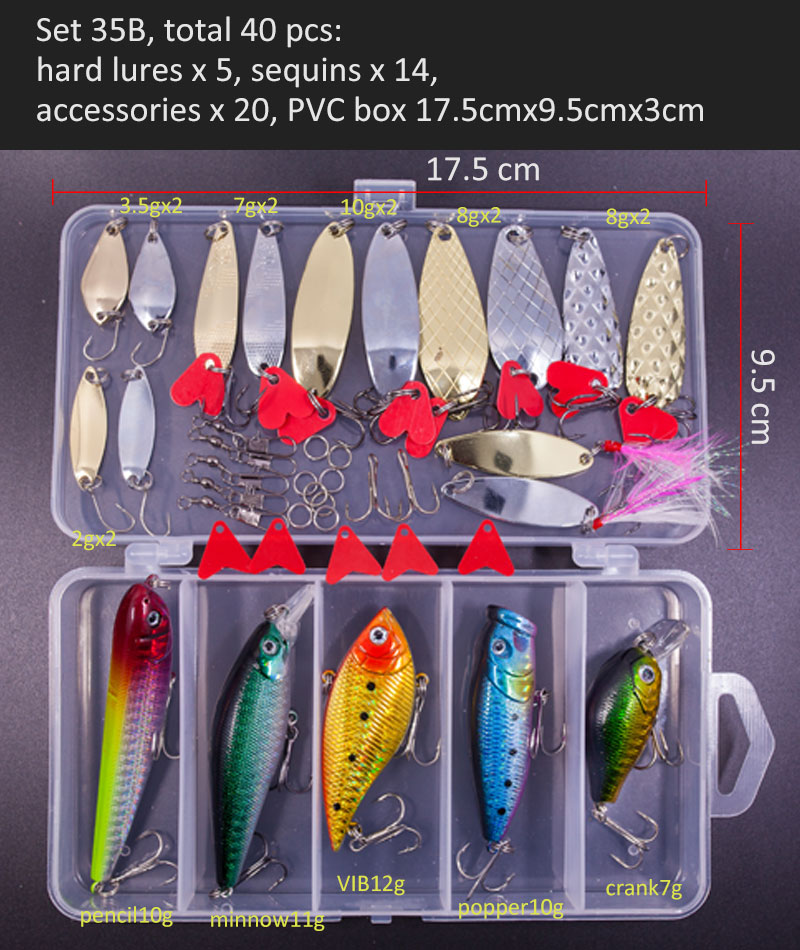 Conjunto de Señuelos de Pesca multicolores, Wobblers artificiales de colores mezclados, Kit de Señuelos de Pesca suaves, cebo de Metal de plástico, juego de aparejos de pesca Conjunto de Señuelos de Pesca multicolores, Wobblers artificiales de colores mezclados, Kit de Señuelos de Pesca suaves, cebo de Metal de plástico, juego de aparejos de pesca