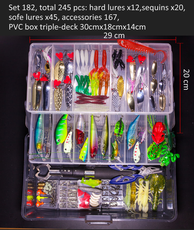 Conjunto de Señuelos de Pesca multicolores, Wobblers artificiales de colores mezclados, Kit de Señuelos de Pesca suaves, cebo de Metal de plástico, juego de aparejos de pesca Conjunto de Señuelos de Pesca multicolores, Wobblers artificiales de colores mezclados, Kit de Señuelos de Pesca suaves, cebo de Metal de plástico, juego de aparejos de pesca