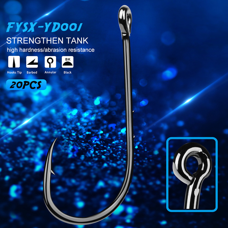 Anzuelos de pesca de 20 piezas, anzuelos afilados de acero al carbono, con p&uacute;as adecuadas para camarones, gusanos de tierra, se&ntilde;uelo suave, anzuelos de larva para pesca en la playa