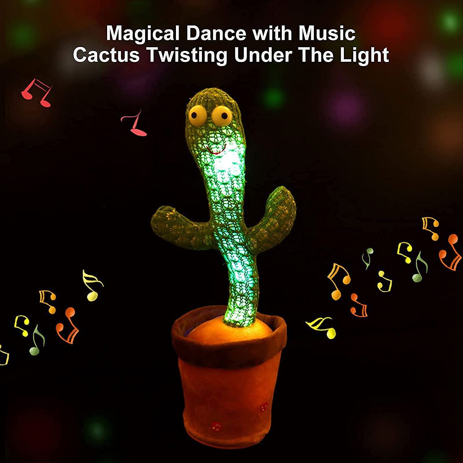 Juguete de peluche de Cactus para beb&eacute; y ni&ntilde;o, mu&ntilde;eco parlante con carga USB, juguete para cantar, bailar y hablar con voz, regalo de Navidad para decoraci&oacute;n del hogar
