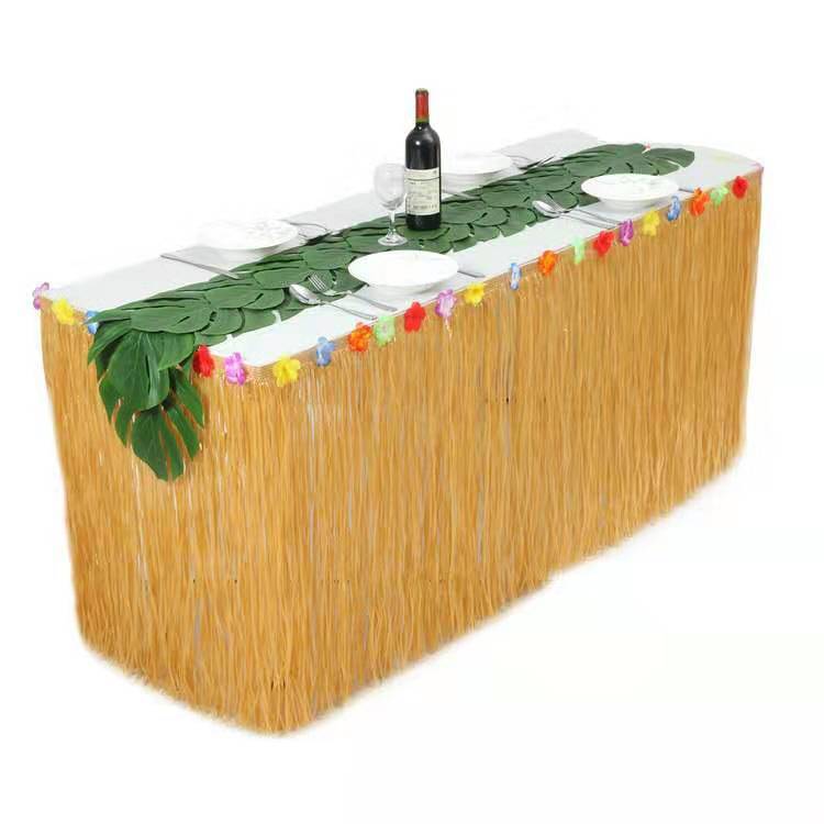 Falda de mesa para decoraciones de fiesta hawaiana Tropical, suministros de decoraci&oacute;n de fiesta Luau, cubierta de mesa de cumplea&ntilde;os para ni&ntilde;os y adultos