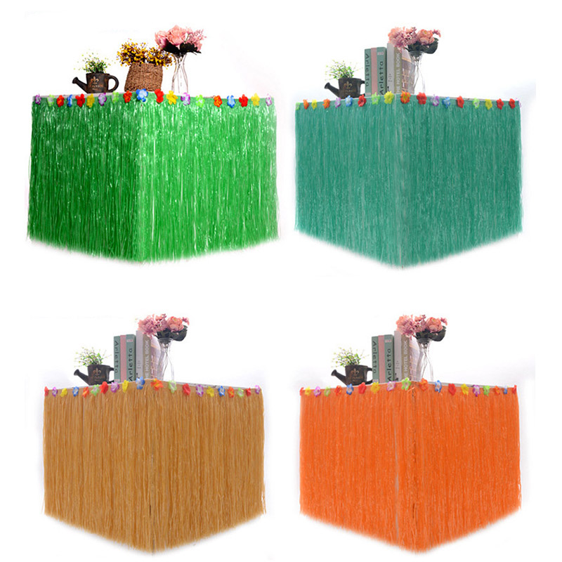 Falda de mesa para decoraciones de fiesta hawaiana Tropical, suministros de decoraci&oacute;n de fiesta Luau, cubierta de mesa de cumplea&ntilde;os para ni&ntilde;os y adultos
