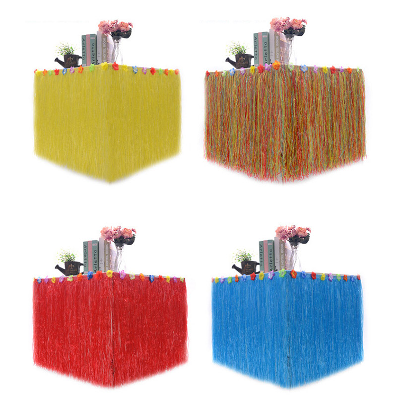 Falda de mesa para decoraciones de fiesta hawaiana Tropical, suministros de decoraci&oacute;n de fiesta Luau, cubierta de mesa de cumplea&ntilde;os para ni&ntilde;os y adultos