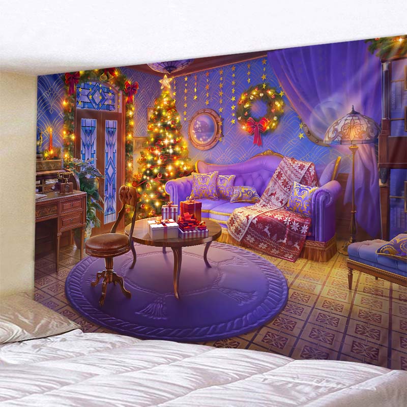 Tapiz navide&ntilde;o para colgar en la pared, decoraci&oacute;n navide&ntilde;a c&aacute;lida para el hogar, impresi&oacute;n de gran tama&ntilde;o