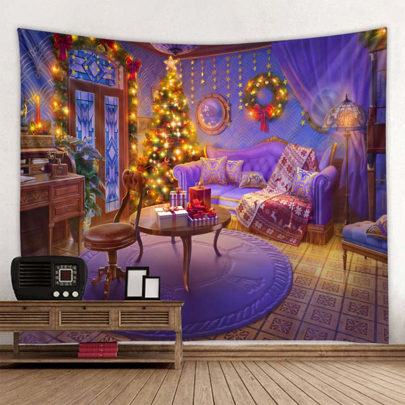 Tapiz navide&ntilde;o para colgar en la pared, decoraci&oacute;n navide&ntilde;a c&aacute;lida para el hogar, impresi&oacute;n de gran tama&ntilde;o