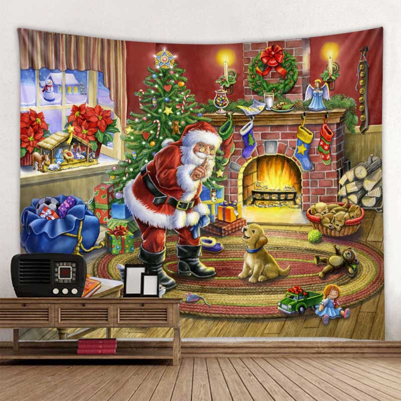 Tapiz navide&ntilde;o para colgar en la pared, decoraci&oacute;n navide&ntilde;a c&aacute;lida para el hogar, impresi&oacute;n de gran tama&ntilde;o