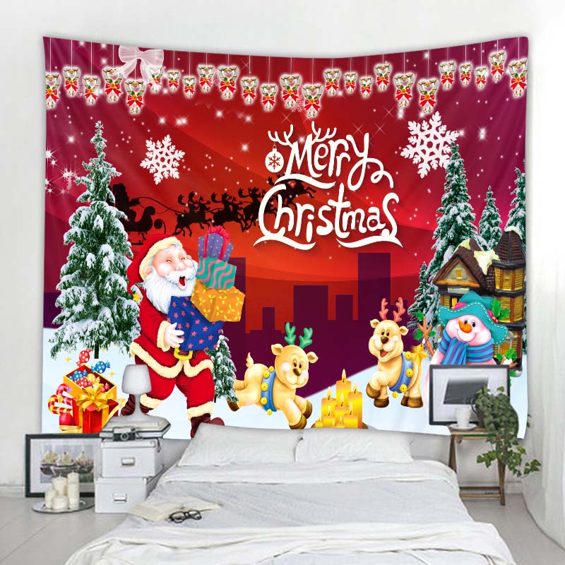 Tapiz colgante de pared con dise&ntilde;o de chimenea de Pap&aacute; Noel, decoraci&oacute;n de &aacute;rbol de Navidad para dormitorio, sala de estar, dormitorio, vacaciones, regalo