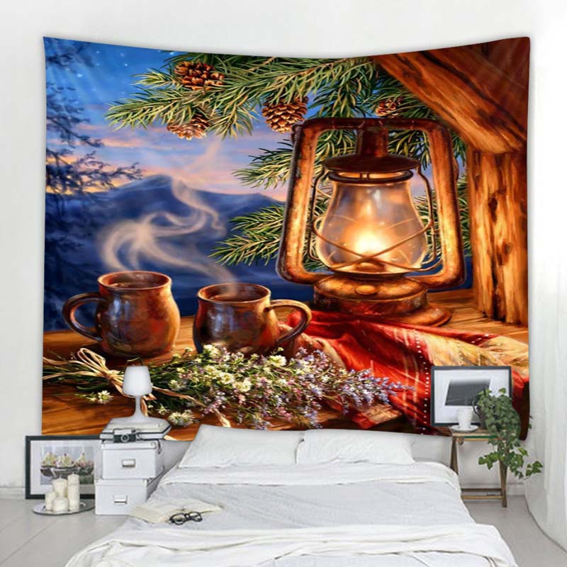 Tapiz colgante de pared con dise&ntilde;o de chimenea de Pap&aacute; Noel, decoraci&oacute;n de &aacute;rbol de Navidad para dormitorio, sala de estar, dormitorio, vacaciones, regalo