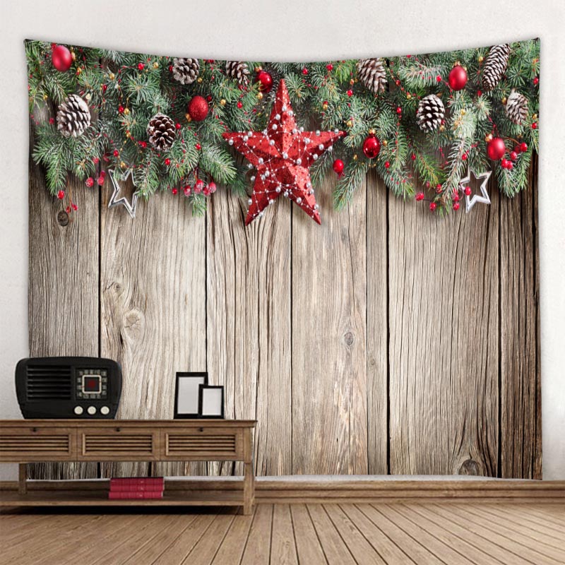 Tapiz navide&ntilde;o de bosque, mu&ntilde;eco de nieve, &aacute;rbol de Navidad, Pap&aacute; Noel, decoraci&oacute;n c&aacute;lida para el hogar, pa&ntilde;o de pared de Navidad delgado de poli&eacute;ster