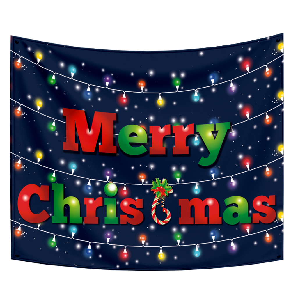 Tapiz de Feliz Navidad, copos de nieve, Pap&aacute; Noel, manta de tela colgante de noche de invierno, regalos, decoraciones de pared de Navidad para el hogar