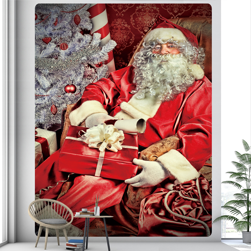 Tapices de &aacute;rbol de Navidad, decoraci&oacute;n art&iacute;stica para el hogar, hipop&oacute;tamo decorativo bohemio, colchones para dormitorio de Navidad