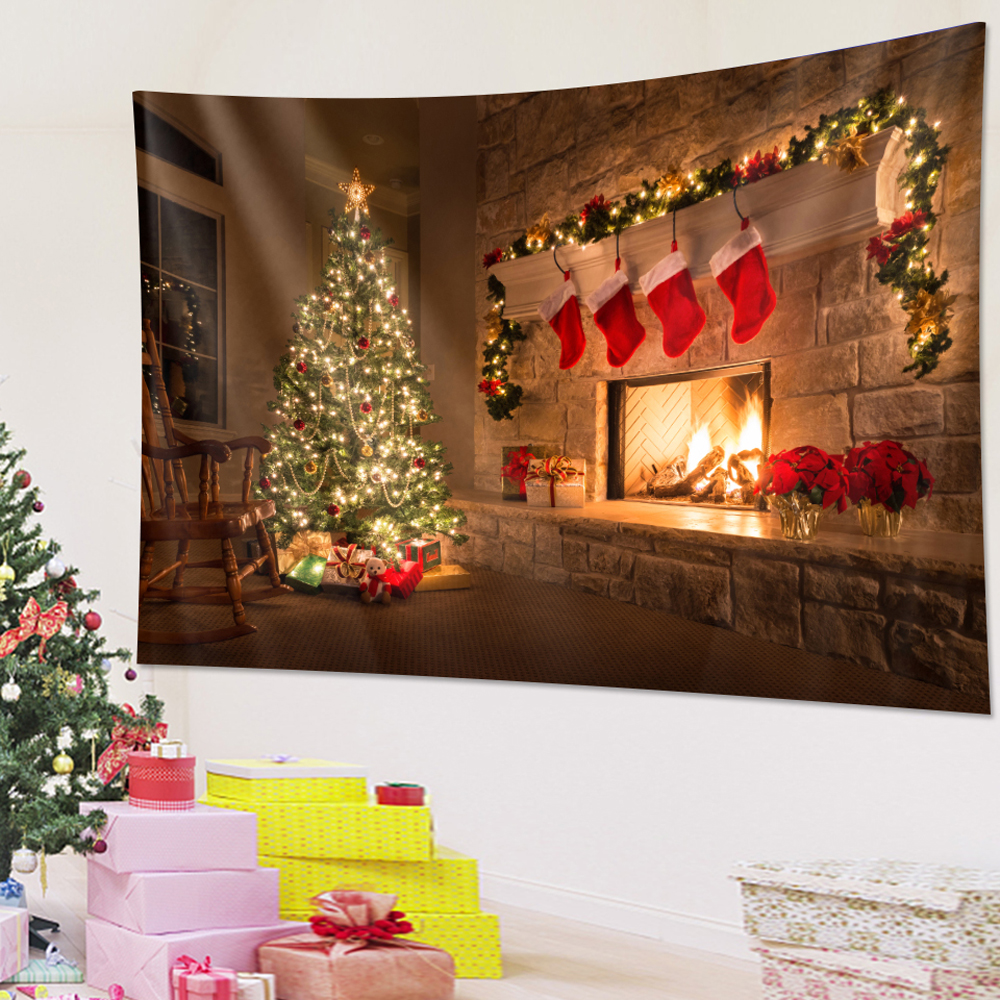 Tapices de &aacute;rbol de Navidad, decoraci&oacute;n art&iacute;stica para el hogar, hipop&oacute;tamo decorativo bohemio, colchones para dormitorio de Navidad