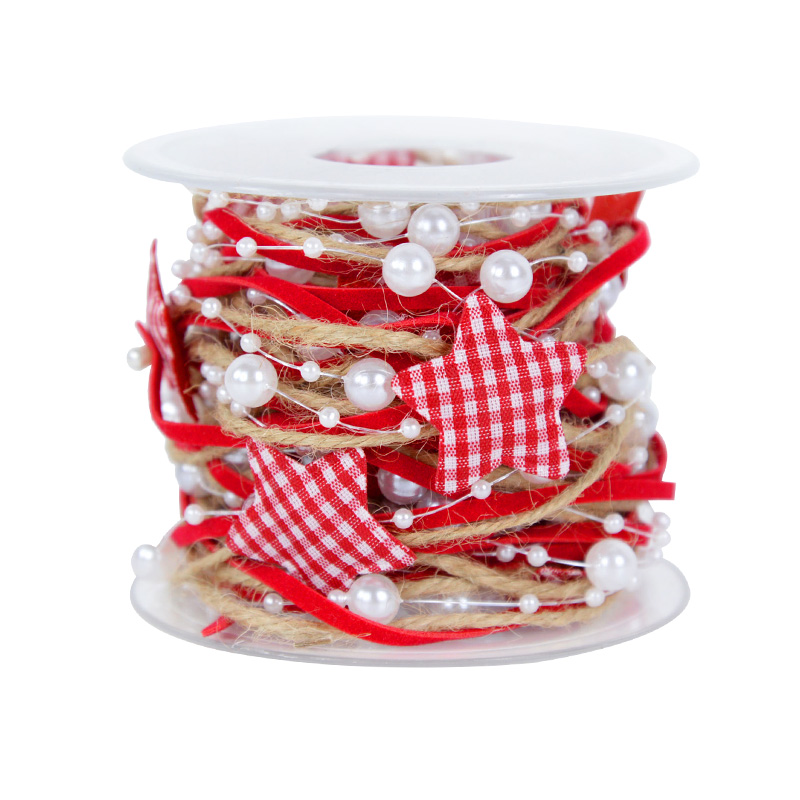 Cinta de Navidad de 1/2M, decoraci&oacute;n de cadena de cuentas de estrellas, adorno de &aacute;rbol de Navidad, caja de regalo de Navidad DIY, embalaje 2022, A&ntilde;o Nuevo, Natal