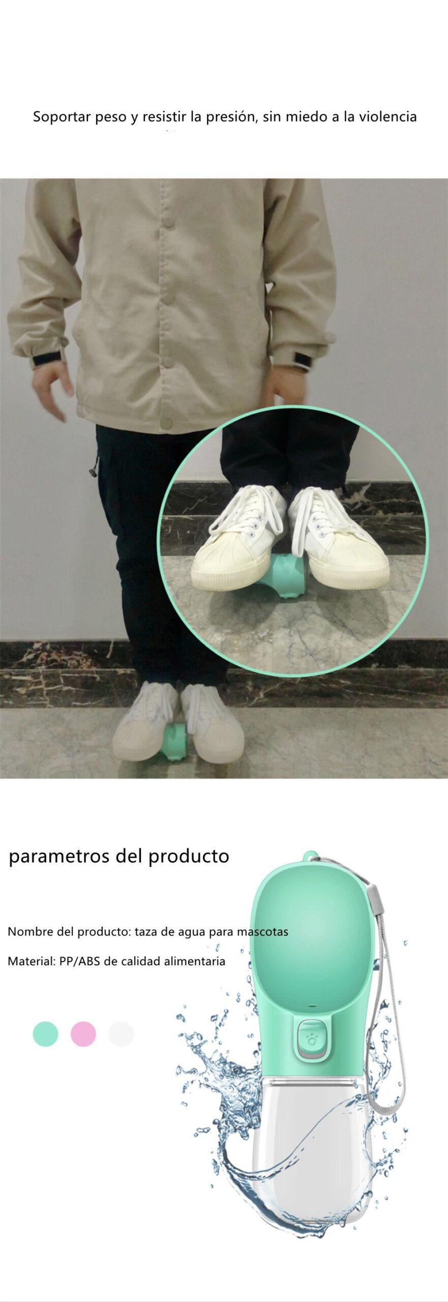 Botella de agua port&aacute;til para perro, bebedero de viaje para mascotas a prueba de fugas, taz&oacute;n de comida para gato, fuente para beber para caminar al aire libre, alimentador para perros dispensador de