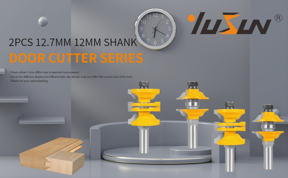 YUSUN-cortador de puerta serie Router Bit, 2 piezas, para carpinter&iacute;a, herramientas de madera