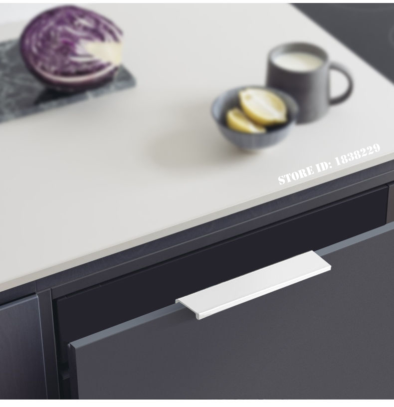 KAK-tiradores de armario ocultos, pomos de caj&oacute;n, tiradores de muebles largos personalizables de aleaci&oacute;n de aluminio, herrajes para puertas de cocina, tiradores para armarios y cajones