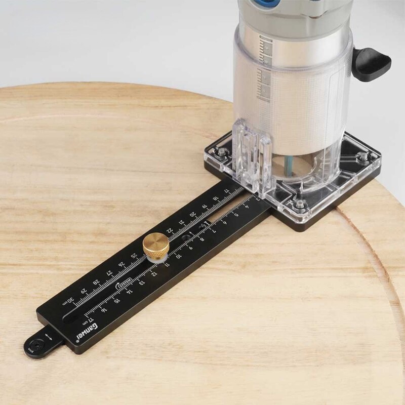Plantilla de corte circular para carpinter&iacute;a, m&aacute;quina de corte el&eacute;ctrica, fresadora de madera, Base de ranurado circular, herramientas de bricolaje con valla de escala