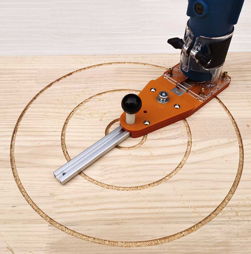 Plantilla de corte circular para carpinter&iacute;a, m&aacute;quina de corte el&eacute;ctrica, fresadora de madera, Base de ranurado circular, herramientas de bricolaje con valla de escala
