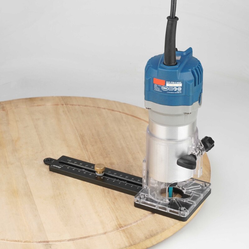 Plantilla de corte circular para carpinter&iacute;a, m&aacute;quina de corte el&eacute;ctrica, fresadora de madera, Base de ranurado circular, herramientas de bricolaje con valla de escala