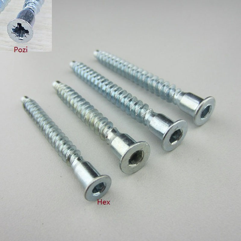 Tornillos de cabeza avellanada para muebles, Pozi avellanada hexagonal o tornillos de cabeza, para madera, bricolaje, K/D, 50/100/200/500 unids/lote