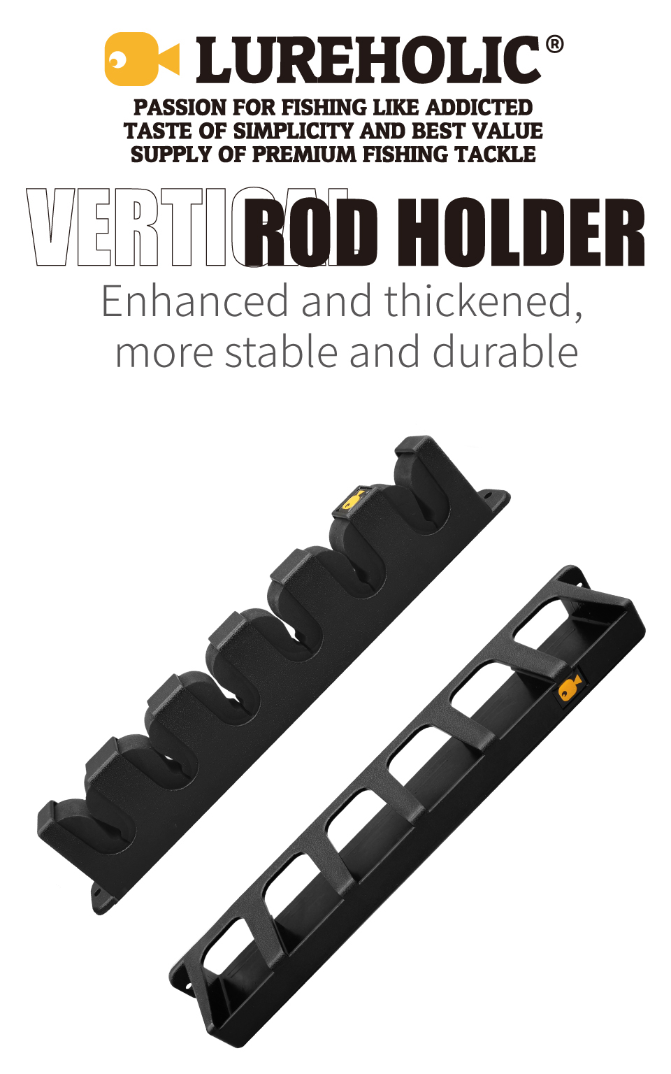 LUREHOLIC-estante Vertical para ca&ntilde;a de pescar, soporte Modular de pared para garaje, 6 varillas