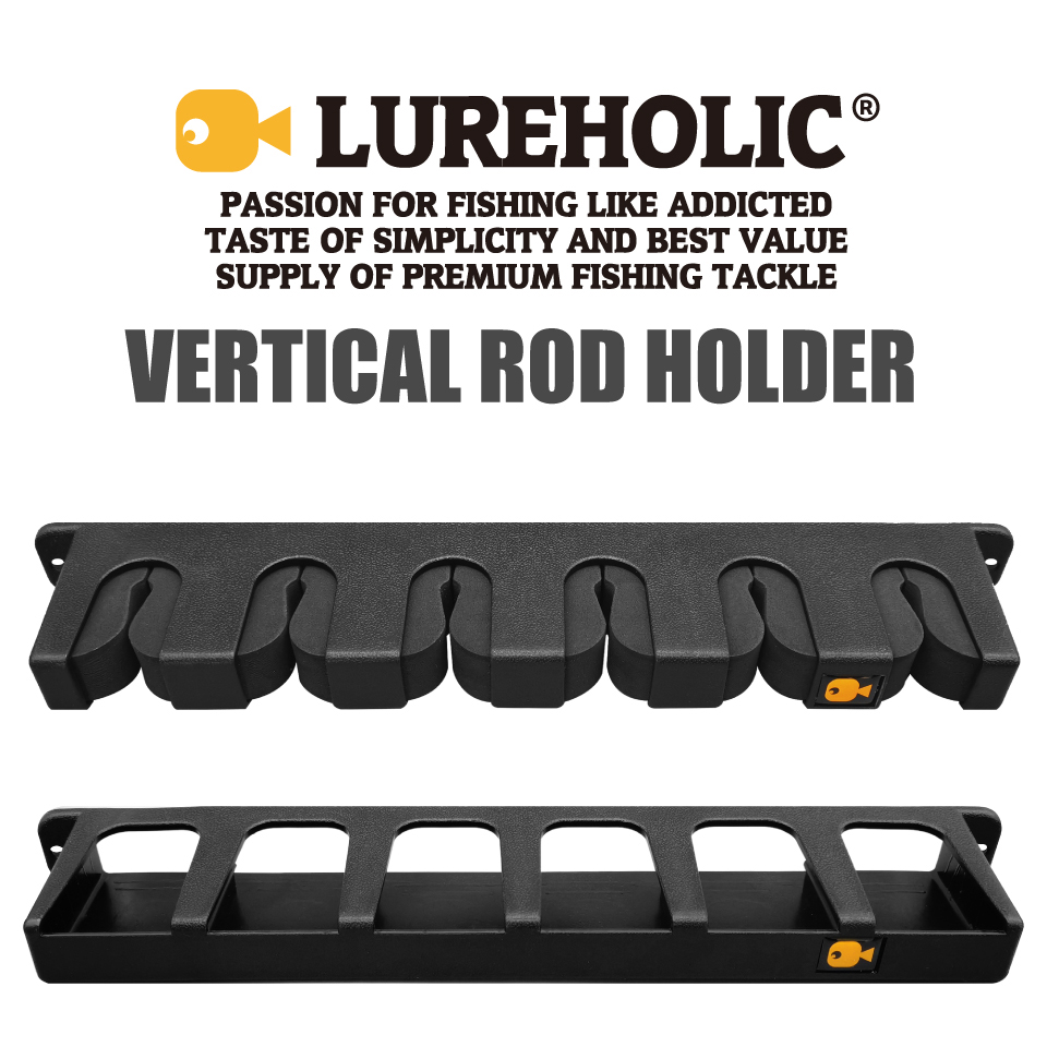 LUREHOLIC-estante Vertical para ca&ntilde;a de pescar, soporte Modular de pared para garaje, 6 varillas