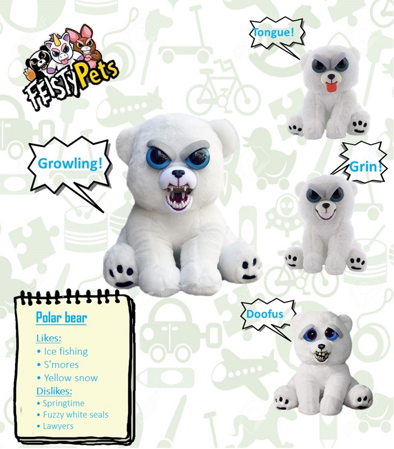 Feisty-juguetes blandos con cambio de cara para ni&ntilde;os, peluche de leopardo de nieve, unicornio, animal enfadado, perro, oso y panda