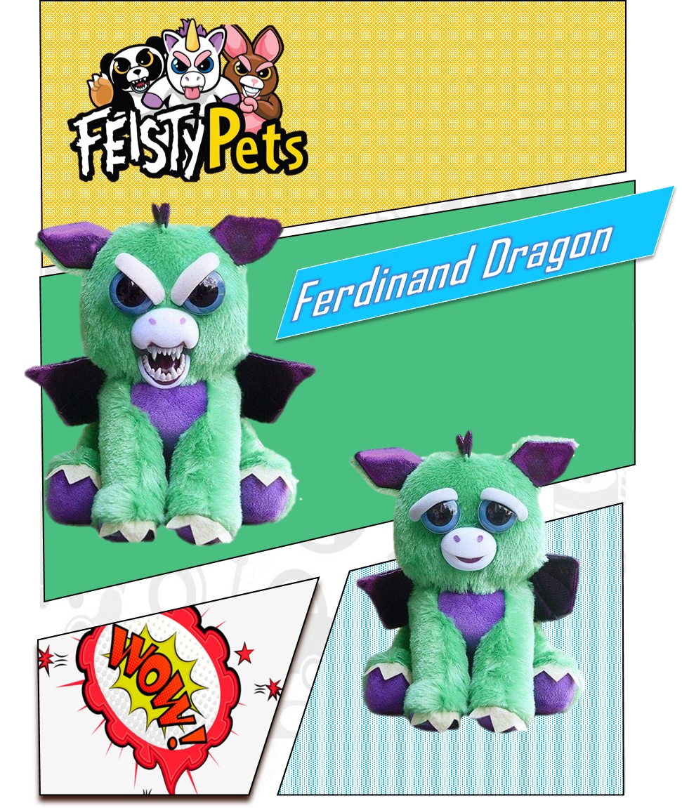 Feisty-juguetes blandos con cambio de cara para ni&ntilde;os, peluche de leopardo de nieve, unicornio, animal enfadado, perro, oso y panda