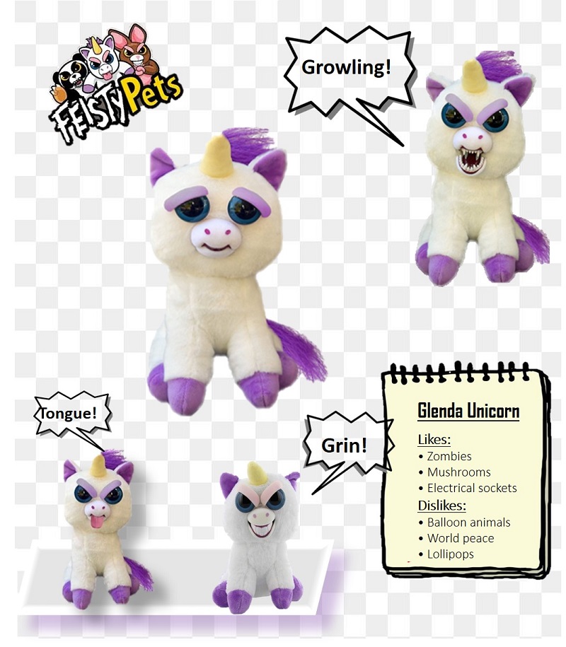 Feisty-juguetes blandos con cambio de cara para ni&ntilde;os, peluche de leopardo de nieve, unicornio, animal enfadado, perro, oso y panda