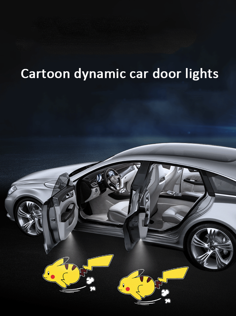 Proyector din&aacute;mico inal&aacute;mbrico de dibujos animados para coche, l&aacute;mpara Led para puerta, atm&oacute;sfera, decoraci&oacute;n, advertencia, bienvenida, novedad
