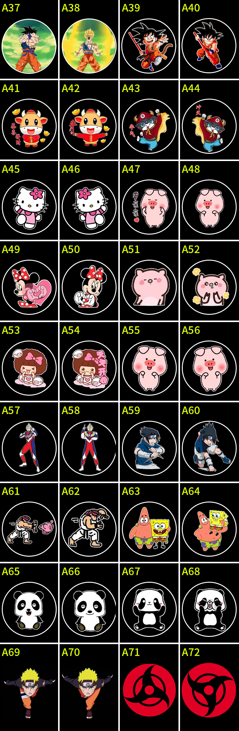 Proyector din&aacute;mico inal&aacute;mbrico de dibujos animados para coche, l&aacute;mpara Led para puerta, atm&oacute;sfera, decoraci&oacute;n, advertencia, bienvenida, novedad