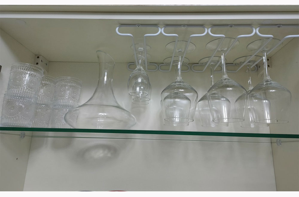 Soporte para copas de vino, estante colgante para barman debajo del gabinete, organizador de copas, barra de hierro, herramienta para acabado de copas