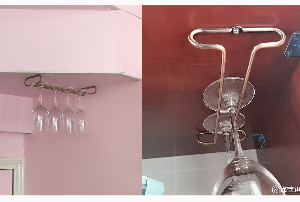Soporte para copas de vino, estante colgante para barman debajo del gabinete, organizador de copas, barra de hierro, herramienta para acabado de copas
