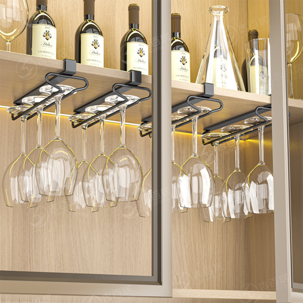 Soporte para copas de vino, estante colgante para barman debajo del gabinete, organizador de copas, barra de hierro, herramienta para acabado de copas