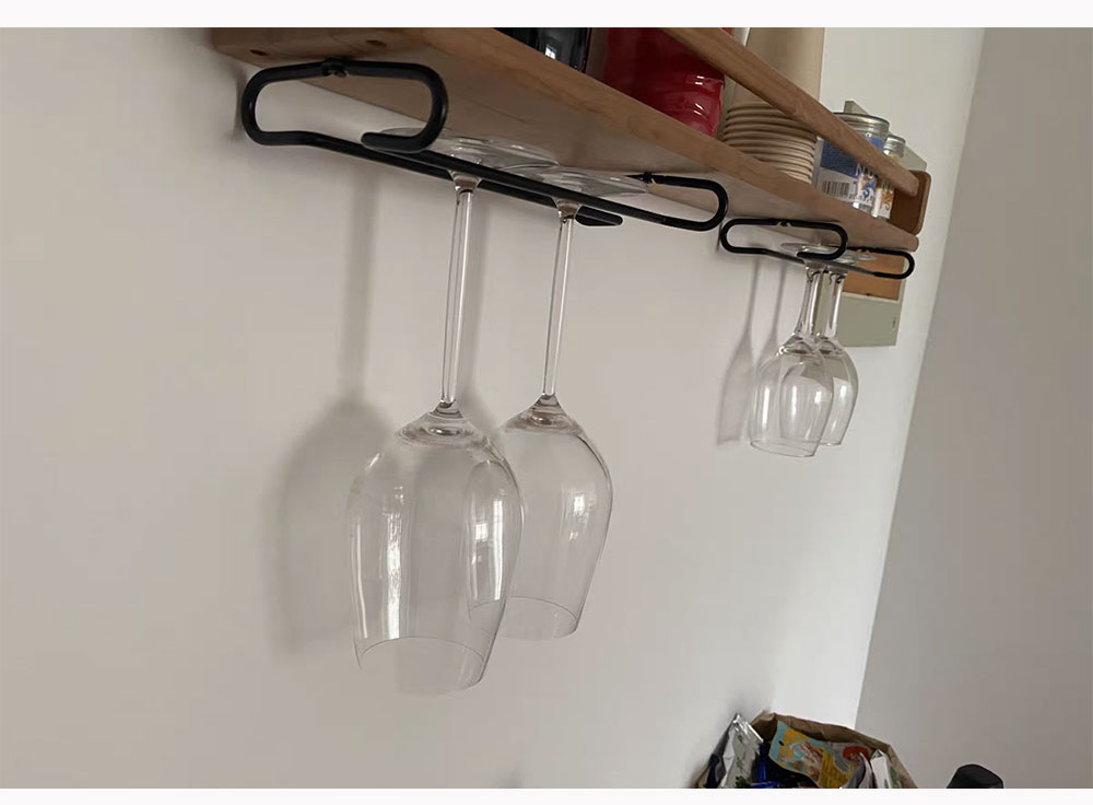 Soporte para copas de vino, estante colgante para barman debajo del gabinete, organizador de copas, barra de hierro, herramienta para acabado de copas