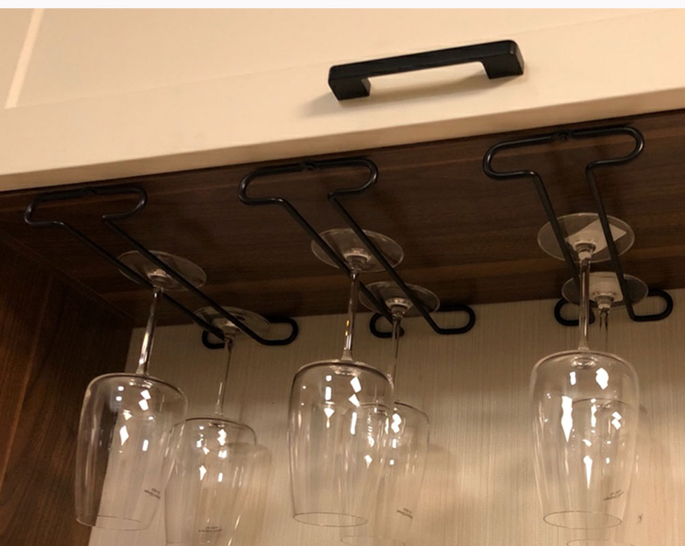 Soporte para copas de vino, estante colgante para barman debajo del gabinete, organizador de copas, barra de hierro, herramienta para acabado de copas