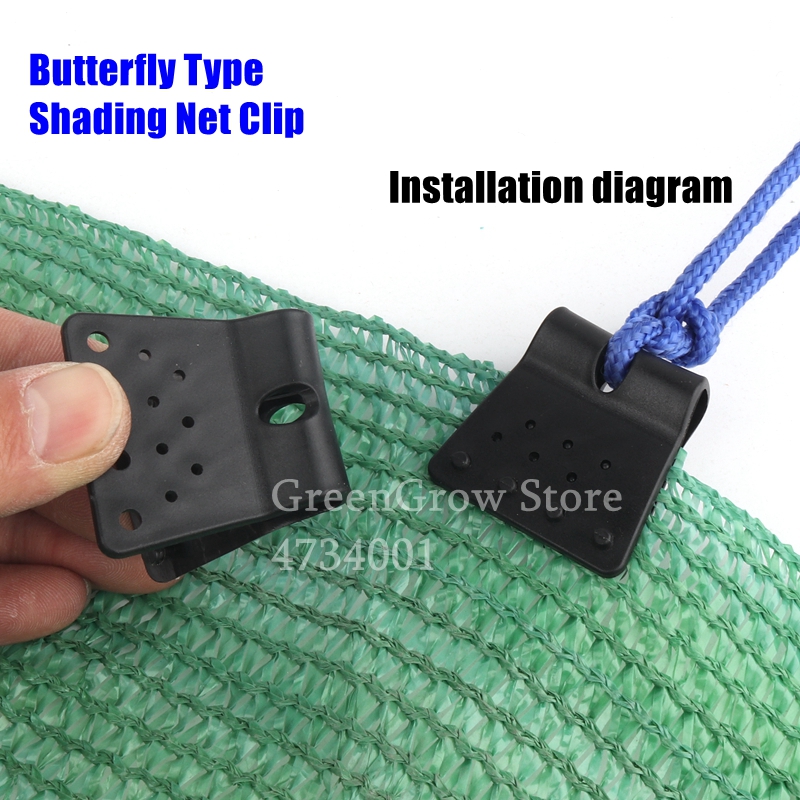 Clips de red para sombra de Sol de 10 a 100 piezas, Clip de pel&iacute;cula de invernadero tipo mariposa, herramientas de Agricultura de jard&iacute;n, gancho de red antigranizo, ojal instant&aacute;neo