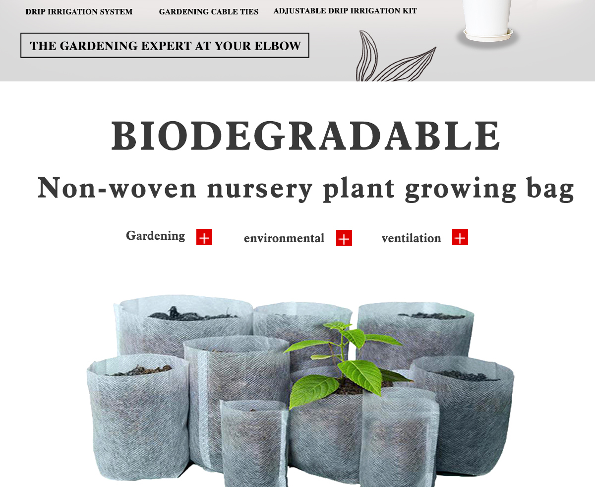 Bolsas biodegradables para plantas, macetas ecol&oacute;gicas de tela no tejida con ventilaci&oacute;n, cultivo en vivero o en jard&iacute;n