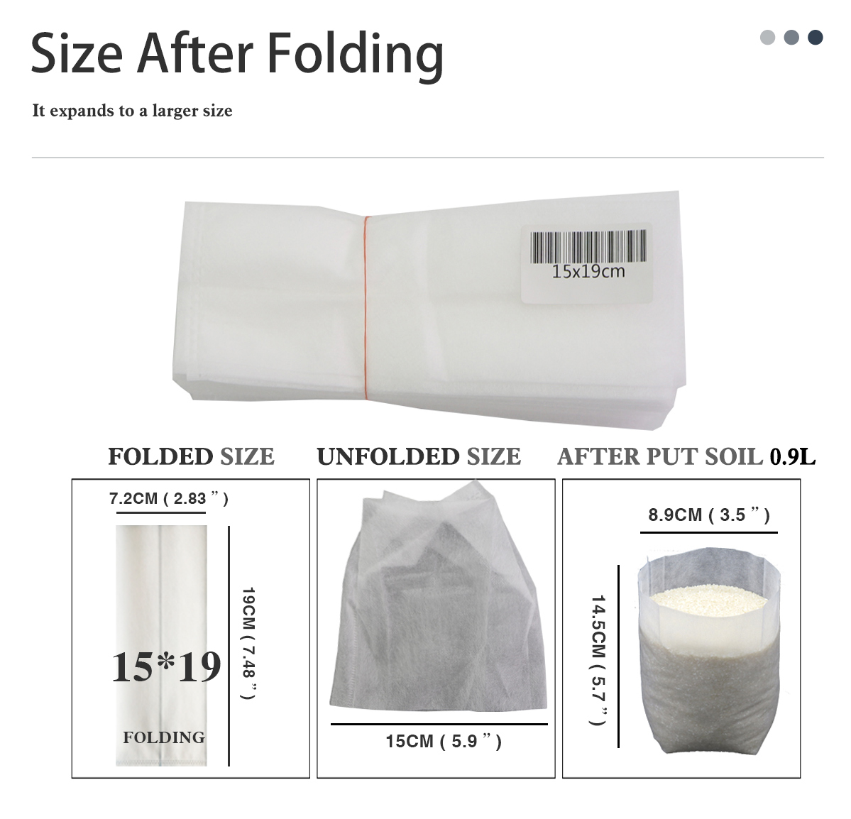 Bolsas biodegradables para plantas, macetas ecol&oacute;gicas de tela no tejida con ventilaci&oacute;n, cultivo en vivero o en jard&iacute;n