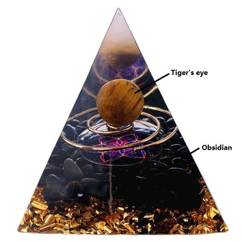 Piedra Natural amatista, cristal generador de energ&iacute;a, pir&aacute;mide de org&oacute;n para protecci&oacute;n de energ&iacute;a electr&oacute;nica, meditaci&oacute;n curativa, orgonita, chakra de cristal