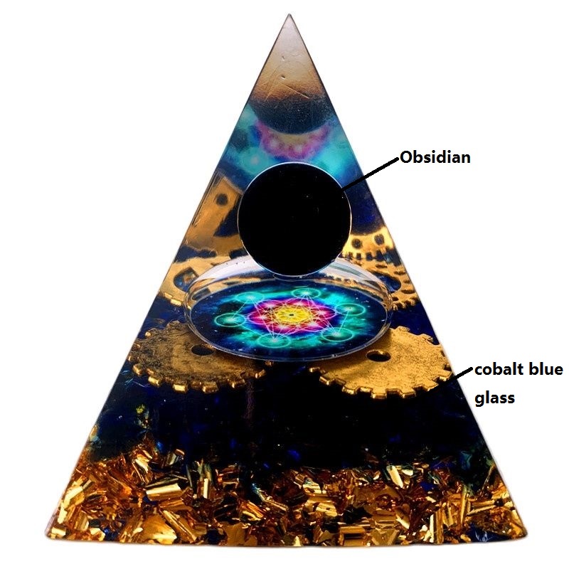 Piedra Natural amatista, cristal generador de energ&iacute;a, pir&aacute;mide de org&oacute;n para protecci&oacute;n de energ&iacute;a electr&oacute;nica, meditaci&oacute;n curativa, orgonita, chakra de cristal