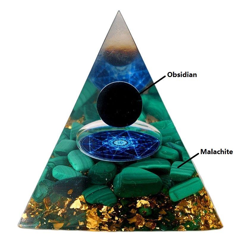 Piedra Natural amatista, cristal generador de energ&iacute;a, pir&aacute;mide de org&oacute;n para protecci&oacute;n de energ&iacute;a electr&oacute;nica, meditaci&oacute;n curativa, orgonita, chakra de cristal