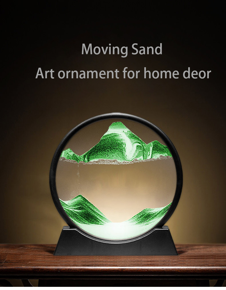 Adorno art&iacute;stico de arena m&oacute;vil giratorio para el hogar, imagen de reloj de arena l&iacute;quido 3d creativo, artesan&iacute;a de arena movediza para decoraci&oacute;n del hogar y la Oficina, hogar N&oacute;rdico