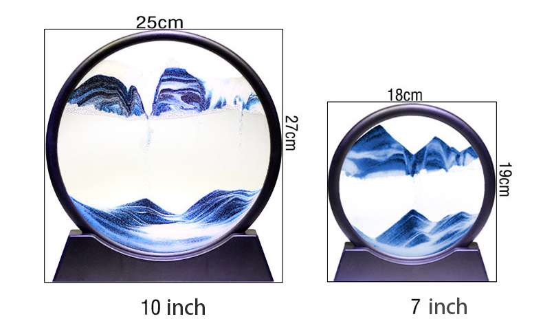 Adorno art&iacute;stico de arena m&oacute;vil giratorio para el hogar, imagen de reloj de arena l&iacute;quido 3d creativo, artesan&iacute;a de arena movediza para decoraci&oacute;n del hogar y la Oficina, hogar N&oacute;rdico